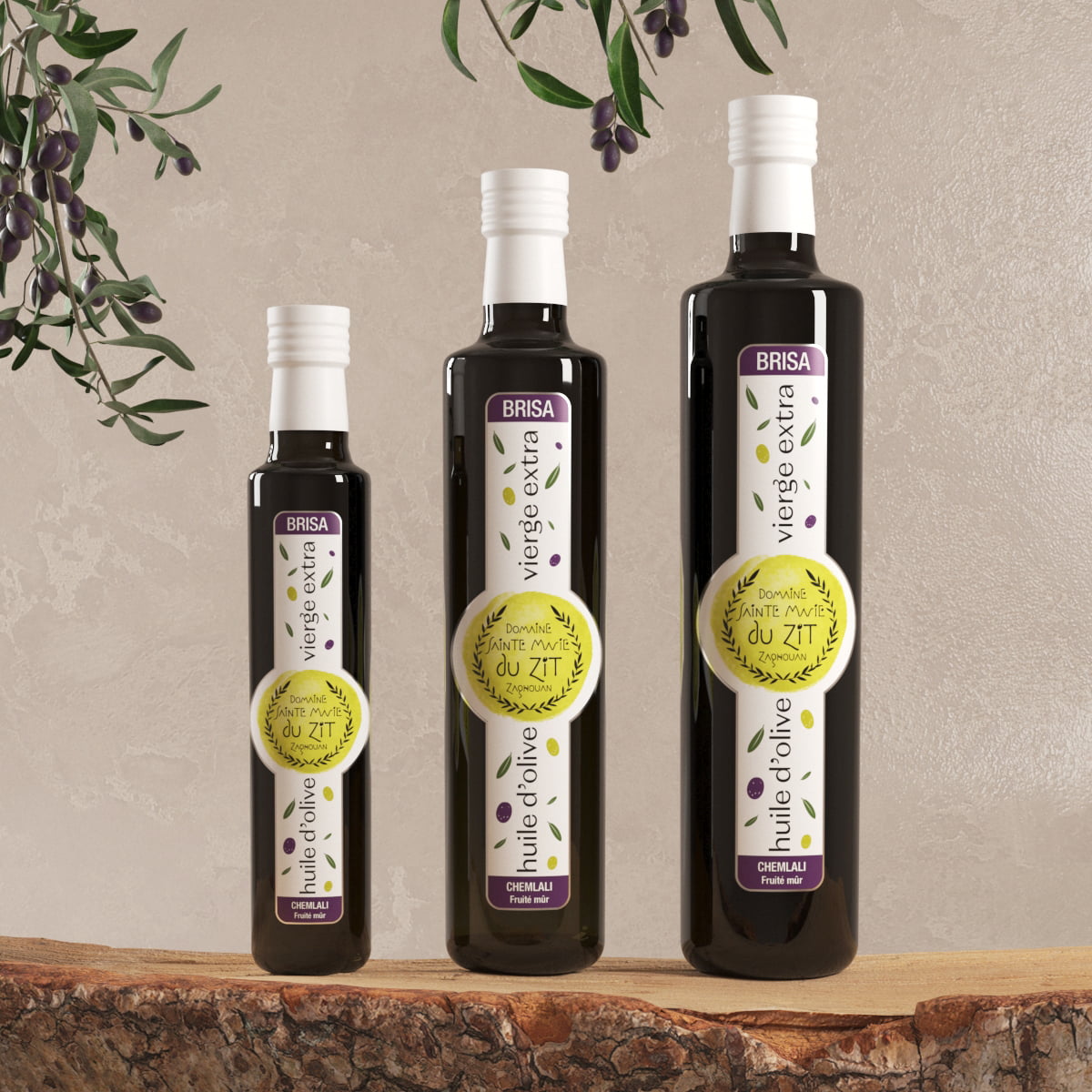 3 tailles violet carré